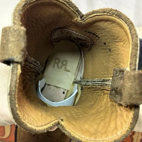 Ralph Lauren Double RL RRL Plainview Western Cowboy Boots Brown Leather Men’s 8D - Picture 10 of 11